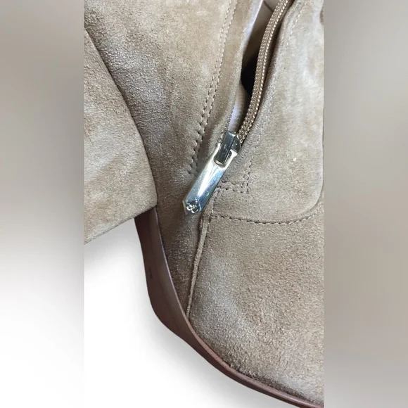 Sam Edelman Roden Women's Pointed Toe Camel Suede Ankle Slouch Booties - Picture 4 of 9